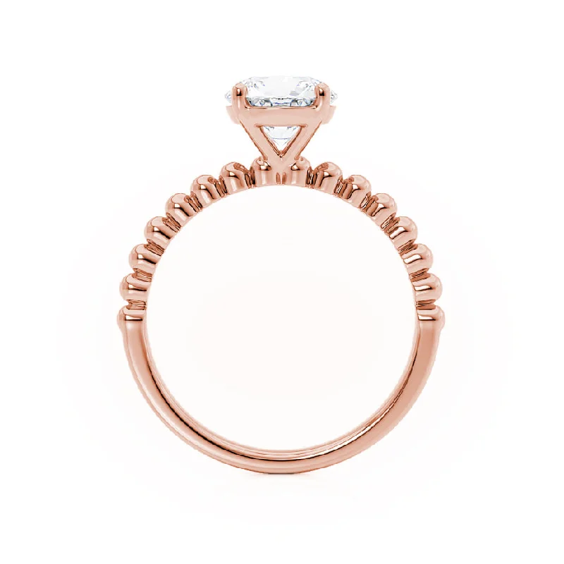 JULANE - Bubble & Bead Solitaire Moissanite Engagement Ring 18k Rose Gold