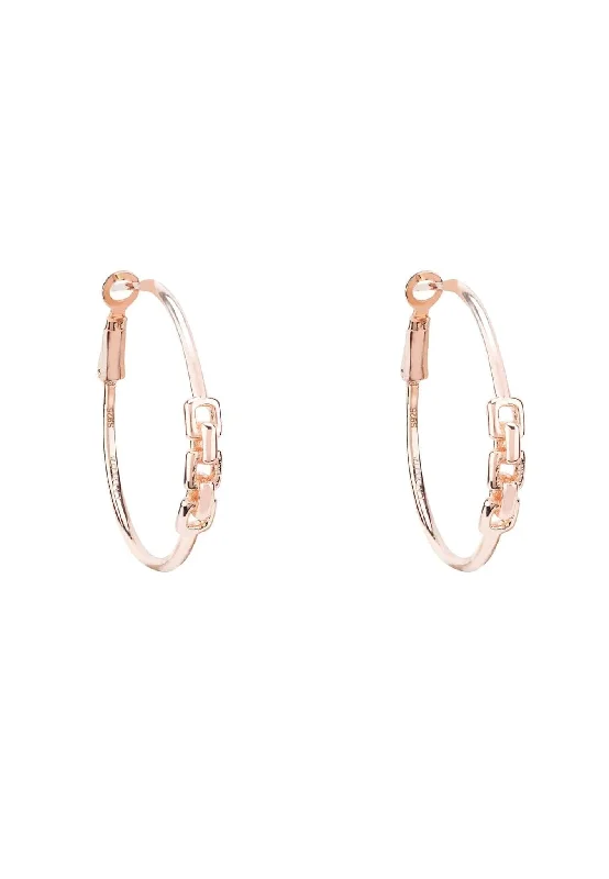 Linked Hoop Earrings Rosegold