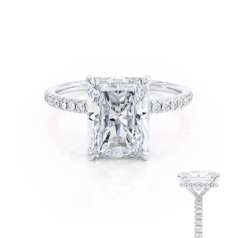 LIVELY - Radiant Lab Diamond Platinum Micro Pavé Hidden Halo