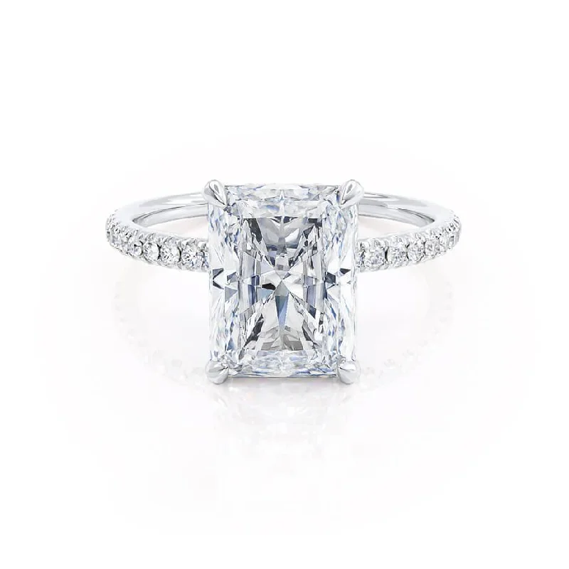 LIVELY - Radiant Lab Diamond Platinum Micro Pavé Hidden Halo