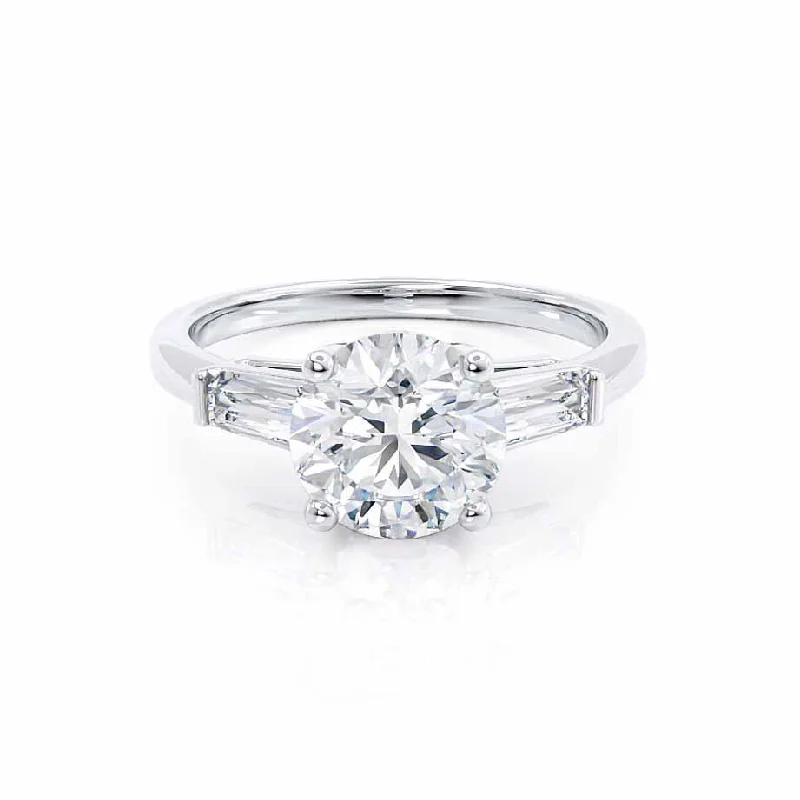 LOVETTA - Round & Baguette Lab Diamond Platinum Trilogy