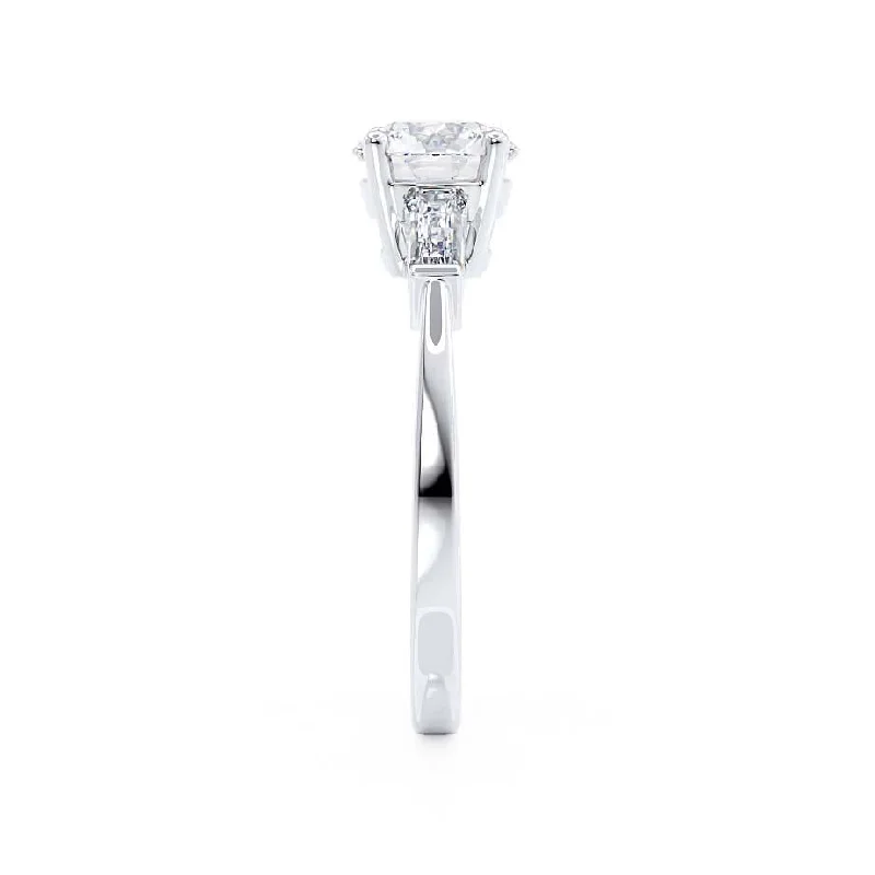 LOVETTA - Round & Baguette Lab Diamond Platinum Trilogy