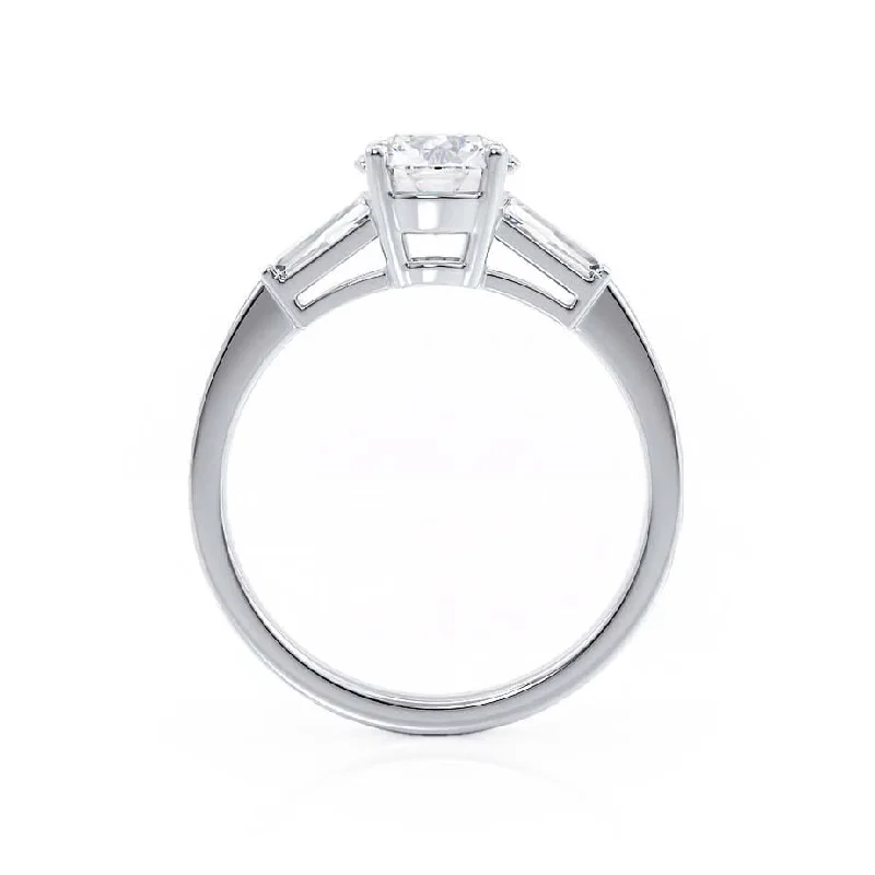 LOVETTA - Round & Baguette Lab Diamond Platinum Trilogy