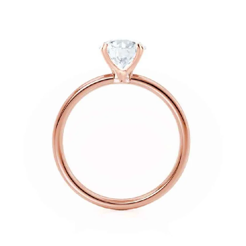 LULU - Cushion Moissanite 18k Rose Gold Petite Solitaire