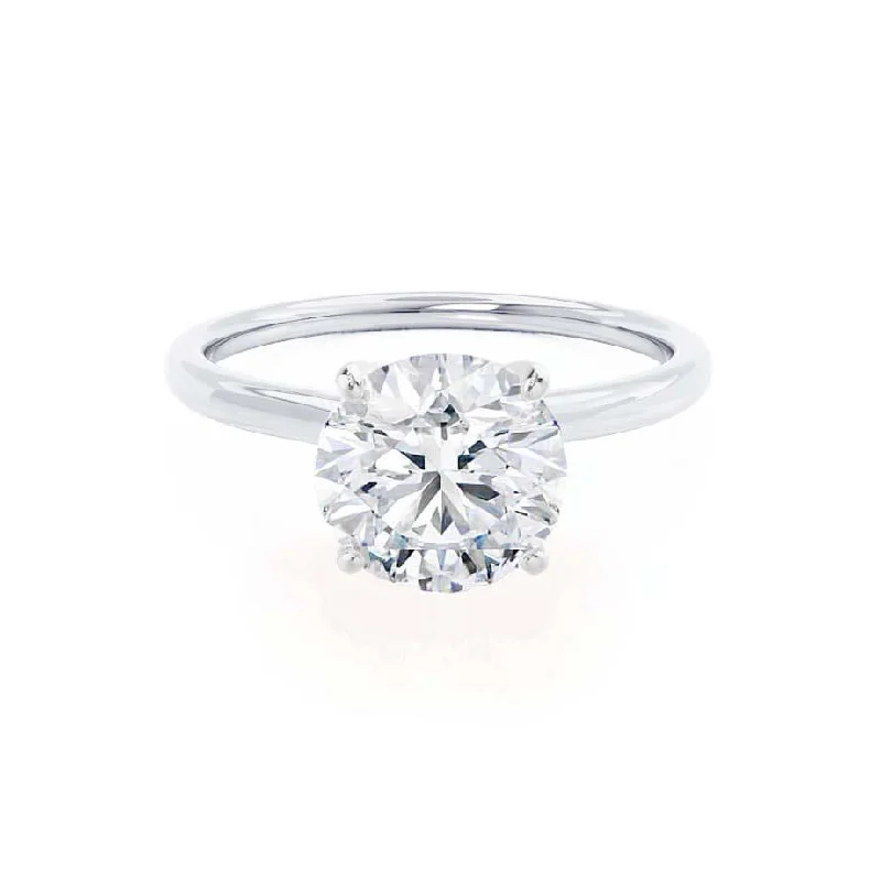 LULU - Round Lab Diamond 950 Platinum Solitaire Ring