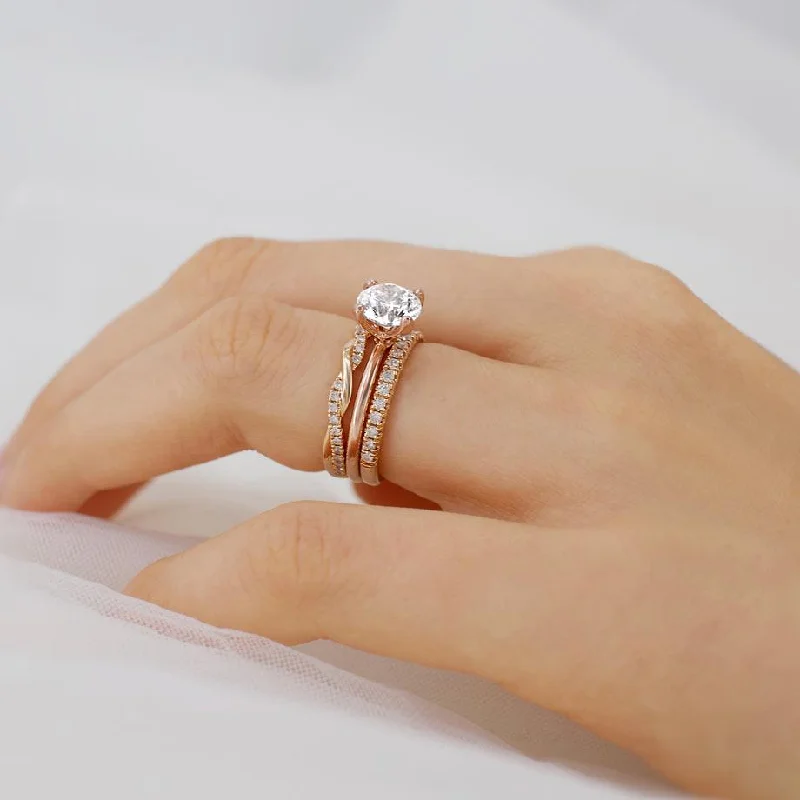 LULU - Round Moissanite 18k Rose Gold Petite Solitaire