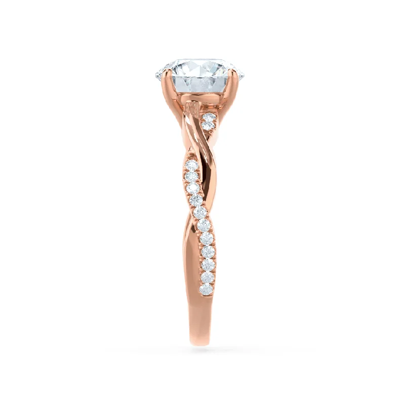 EDEN - Oval Moissanite & Diamond 18k Rose Gold Vine Solitaire Ring