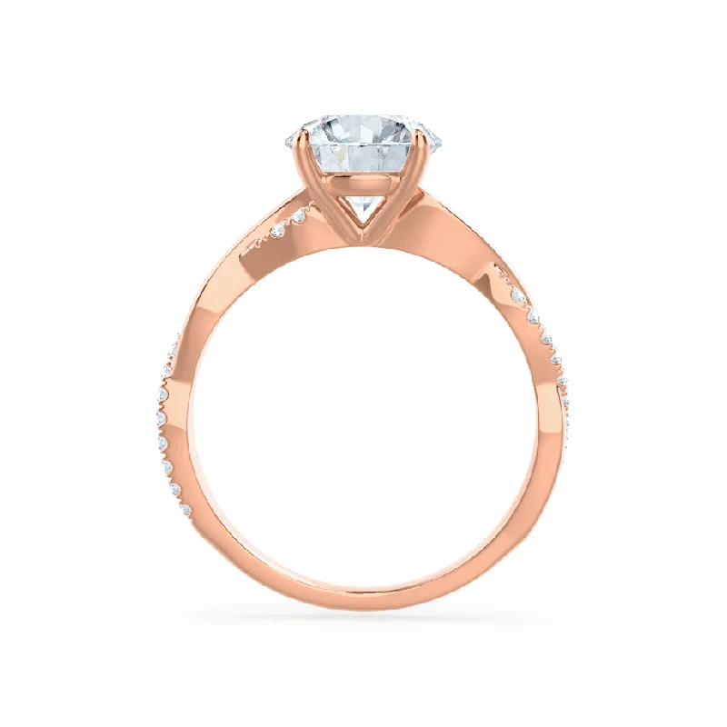 EDEN - Oval Moissanite & Diamond 18k Rose Gold Vine Solitaire Ring