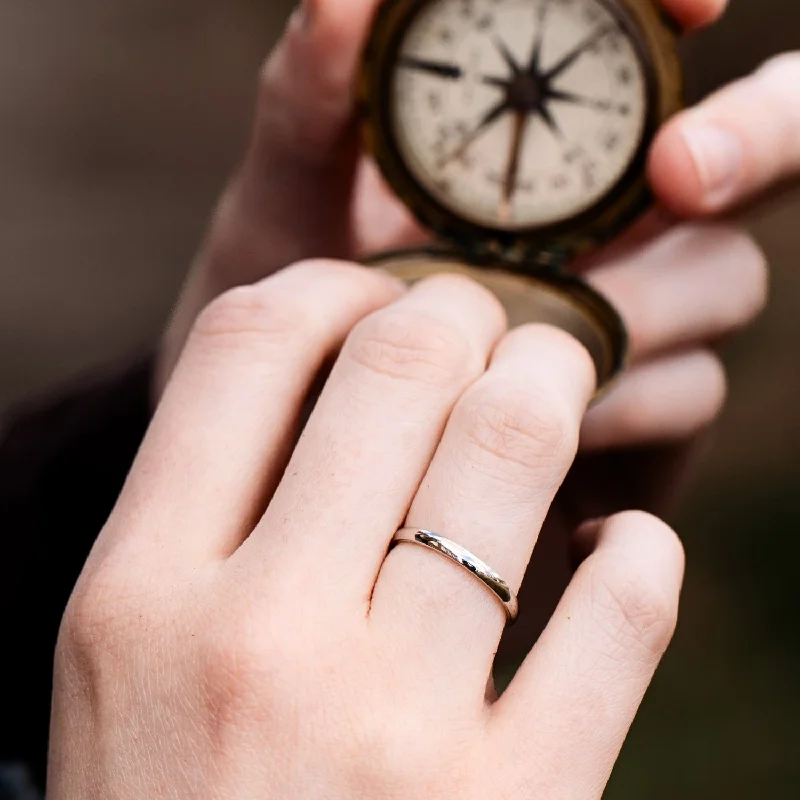 The Meridian | 2mm Women's White Gold Stacking Ring