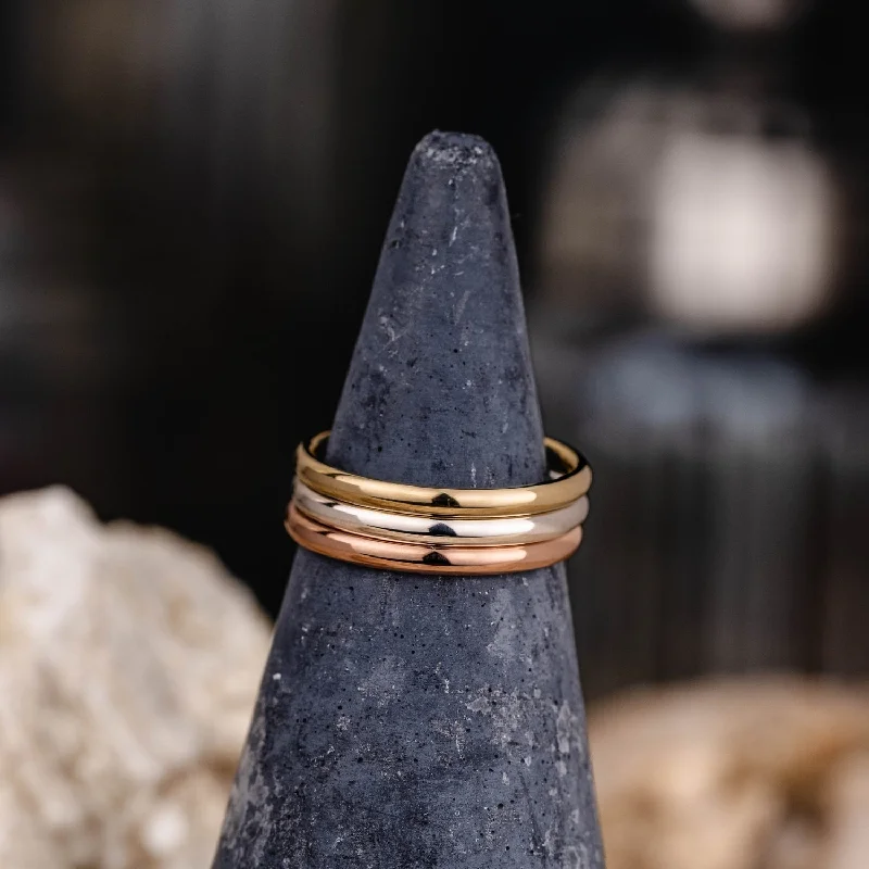 The Meridian | 2mm Women's Yellow Gold Stacking Ring