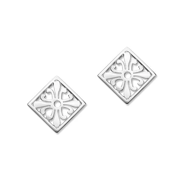 Orkney St Magnus Sterling Silver Square Stud Earrings, E305