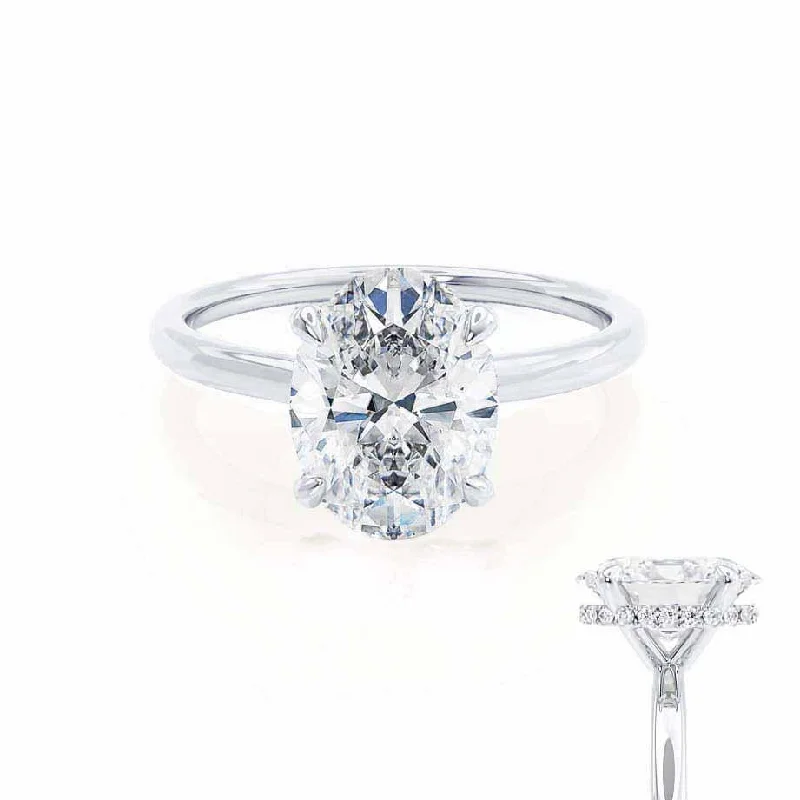 PARIS - Oval Lab Diamond Platinum Hidden Halo