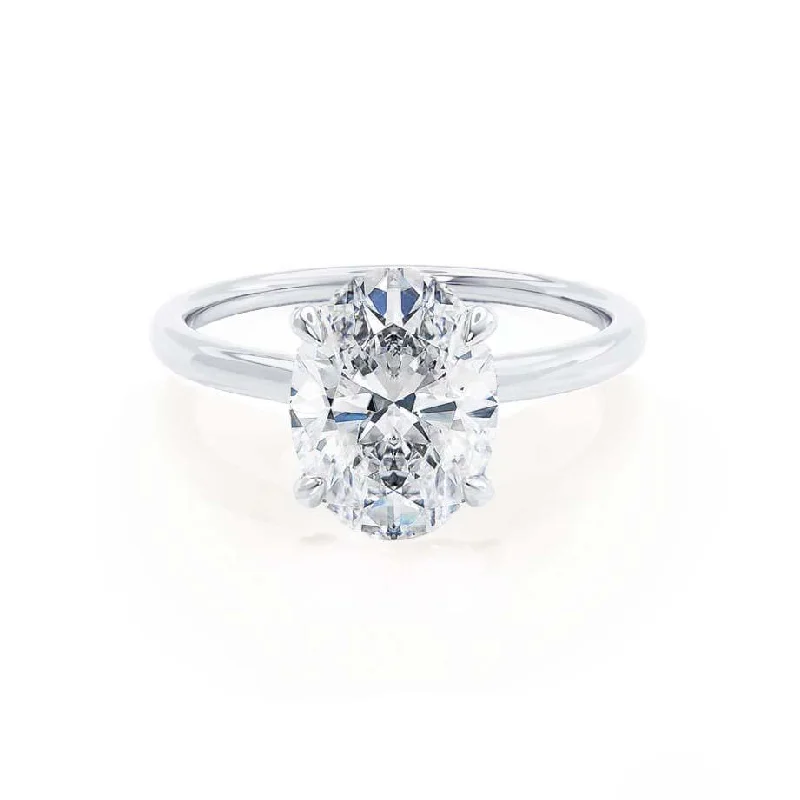 PARIS - Oval Lab Diamond Platinum Hidden Halo