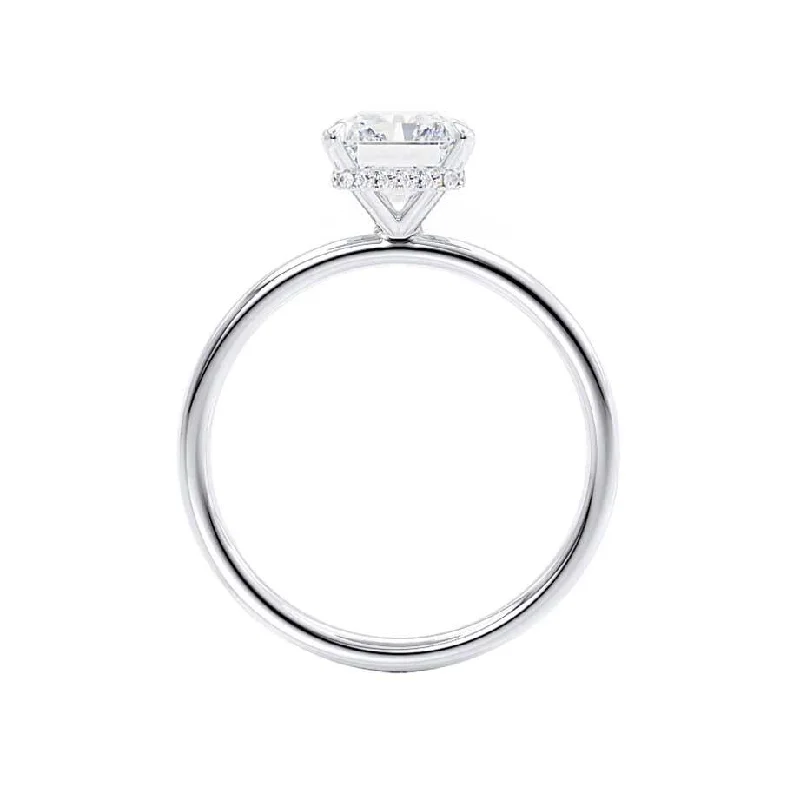 PARIS - Radiant Lab Diamond Platinum Hidden Halo Solitaire