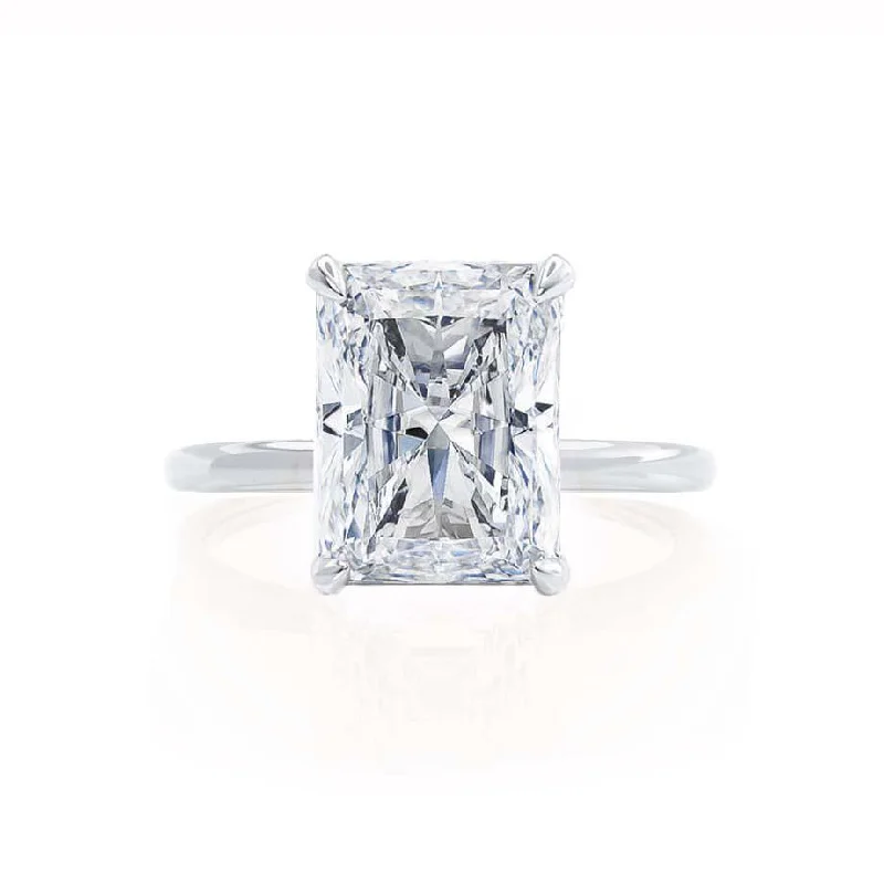 PARIS - Radiant Lab Diamond Platinum Hidden Halo Solitaire