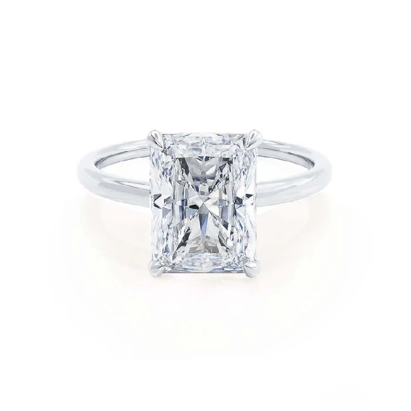 PARIS - Radiant Lab Diamond Platinum Hidden Halo Solitaire