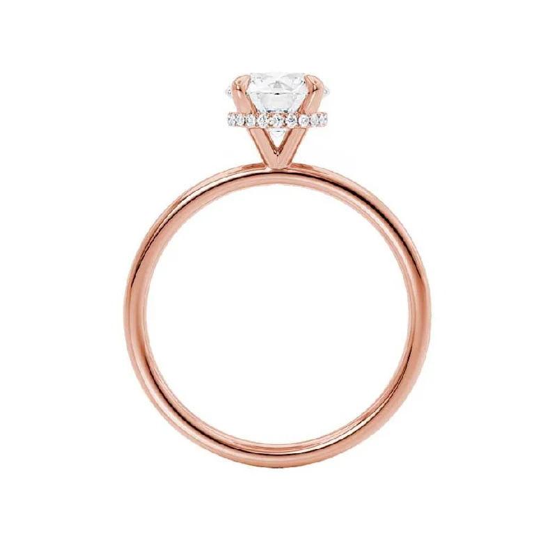 PARIS - Round Moissanite & Diamond 18k Rose Gold Hidden Halo