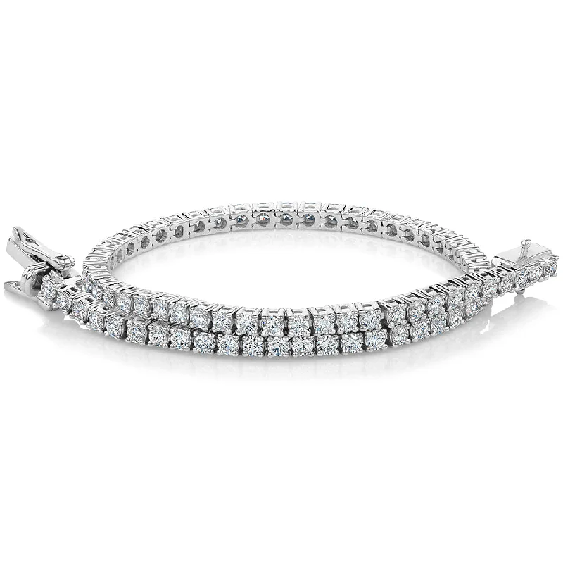 Premium Laboratory Created Diamond, 3 carat TW round brilliant tennis bracelet in 10 carat white gold