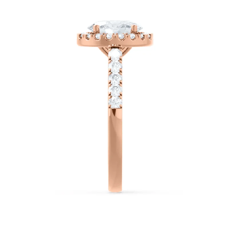 ROSA - Oval Moissanite & Diamond 18k Rose Gold Halo Ring