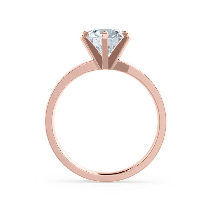 JULIET - Round Moissanite 18k Rose Gold Solitaire Ring