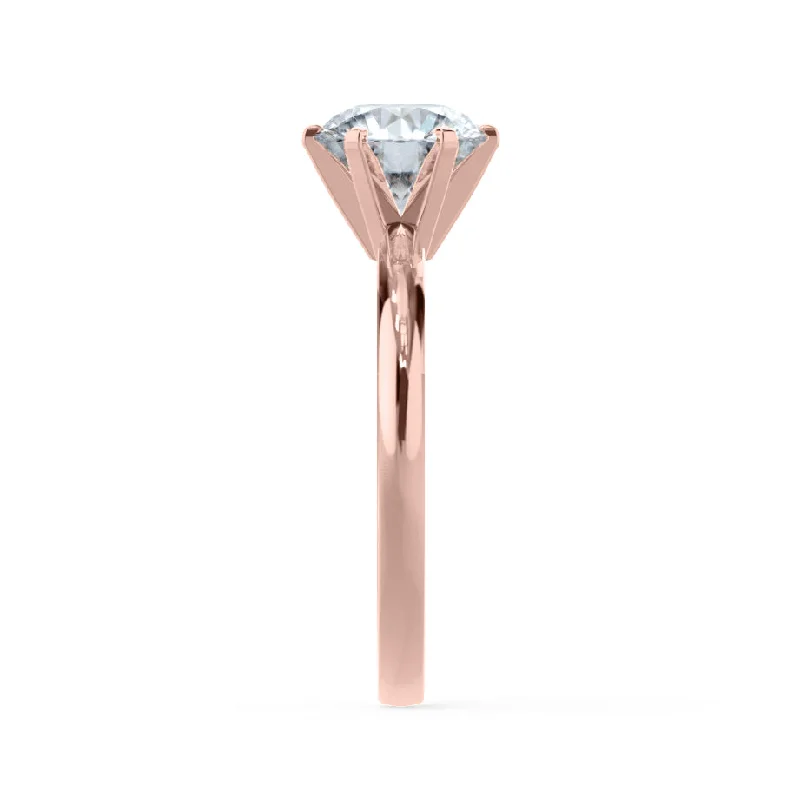 JULIET - Round Moissanite 18k Rose Gold Solitaire Ring