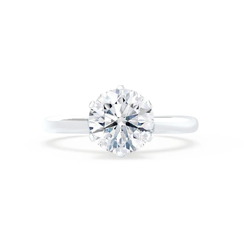 SERENITY - Round Lab Diamond 950 Platinum Solitaire Engagement Ring