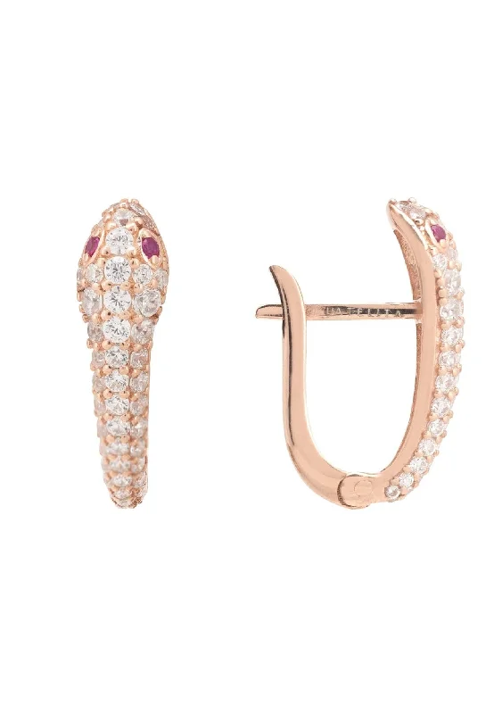 Snake Huggie Hoops Rosegold