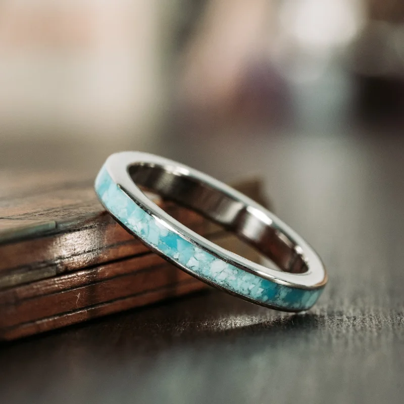 The O'Keeffe | Women's Titanium and Turquoise Ring