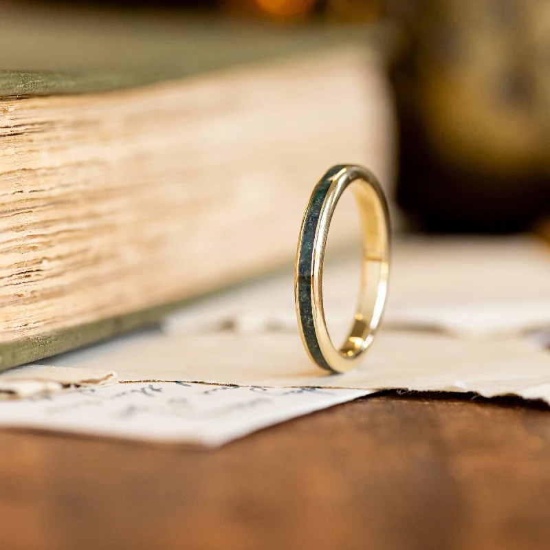 The Shenandoah | Women's Solid Gold & Moss Agate Ring