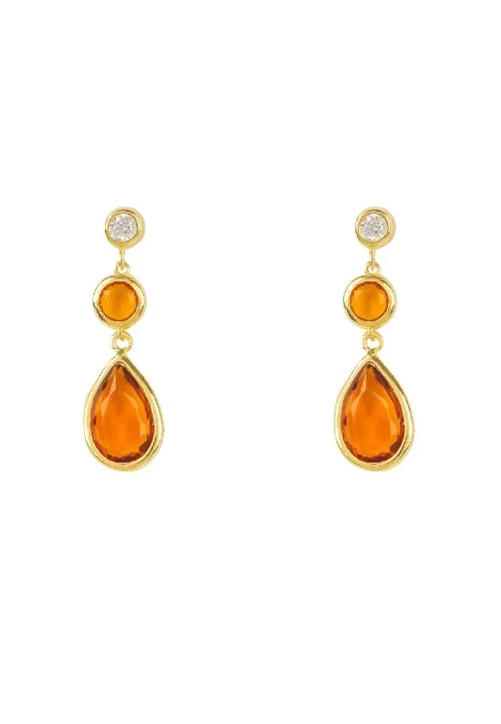 Tuscany Gemstone Drop Earring Gold Citrine