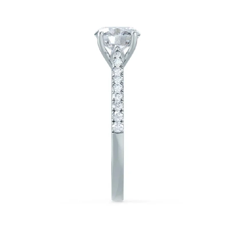 VIOLA - Round Lab Diamond Platinum Shoulder Set