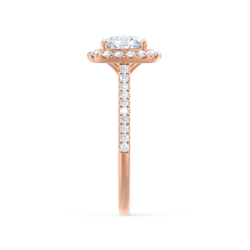 VIOLETTE - Cushion Moissanite & Diamond 18k Rose Gold Petite Halo Ring