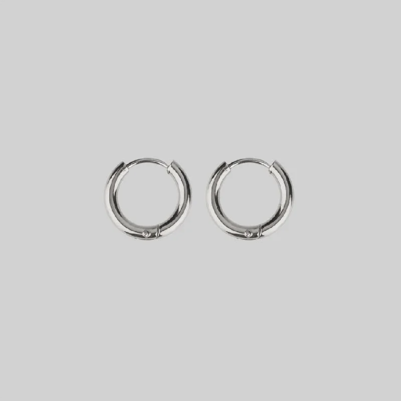 VITA. Hinge Huggie Hoop Earrings - Silver