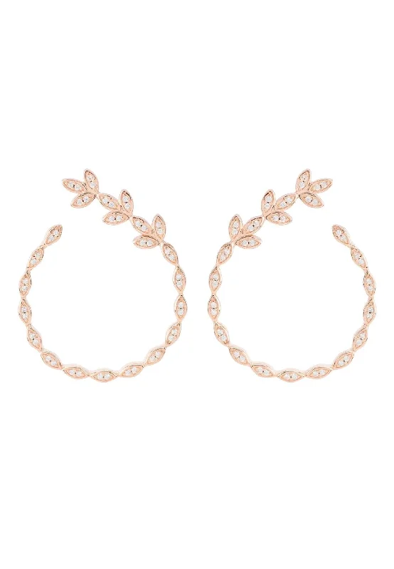 Wisteria Trailing Flower Earrings Rosegold